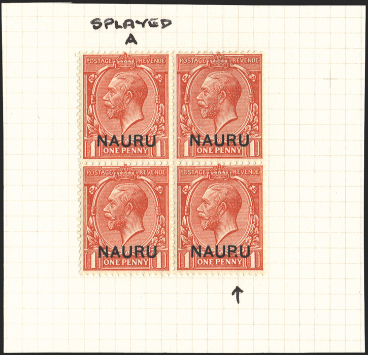 NAURU 1916-23 1d bright scarlet variety, SG2/a