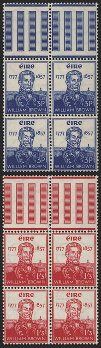 IRELAND 1957 3d blue & 1s3d carmine, SG168/9