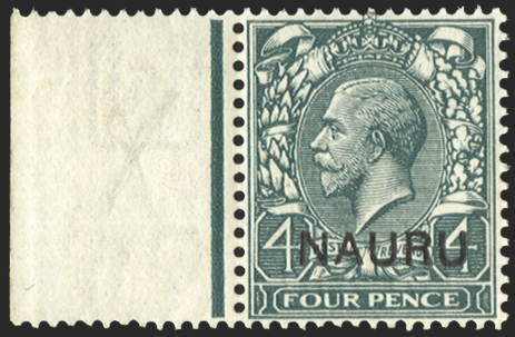 NAURU 1916-23 4d slate-green variety, SG8b