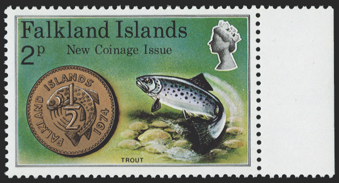 FALKLAND ISLANDS 1975 New Coinage 2p, variety, SG316w
