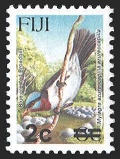 FIJI 2006-08 Local provisional 2c on 6c 'Flycatcher' variety, SGF1323
