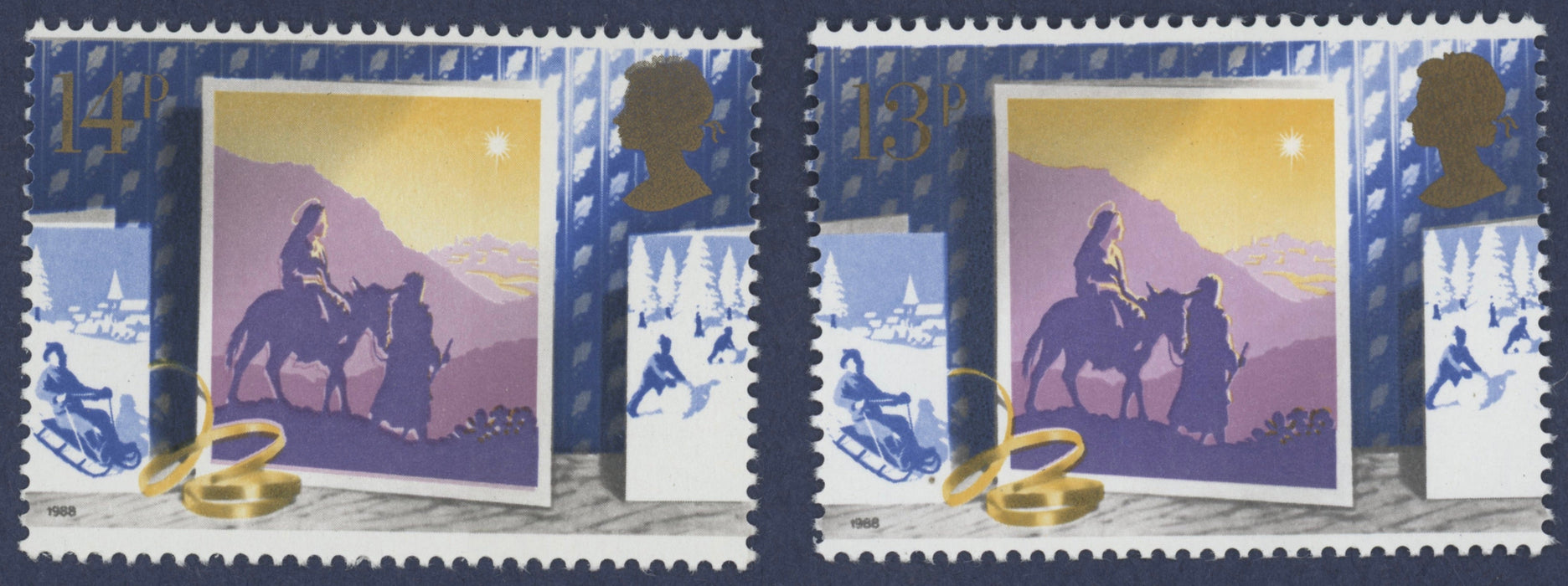 Great Britain 1988 13p Christmas error, SG1414a