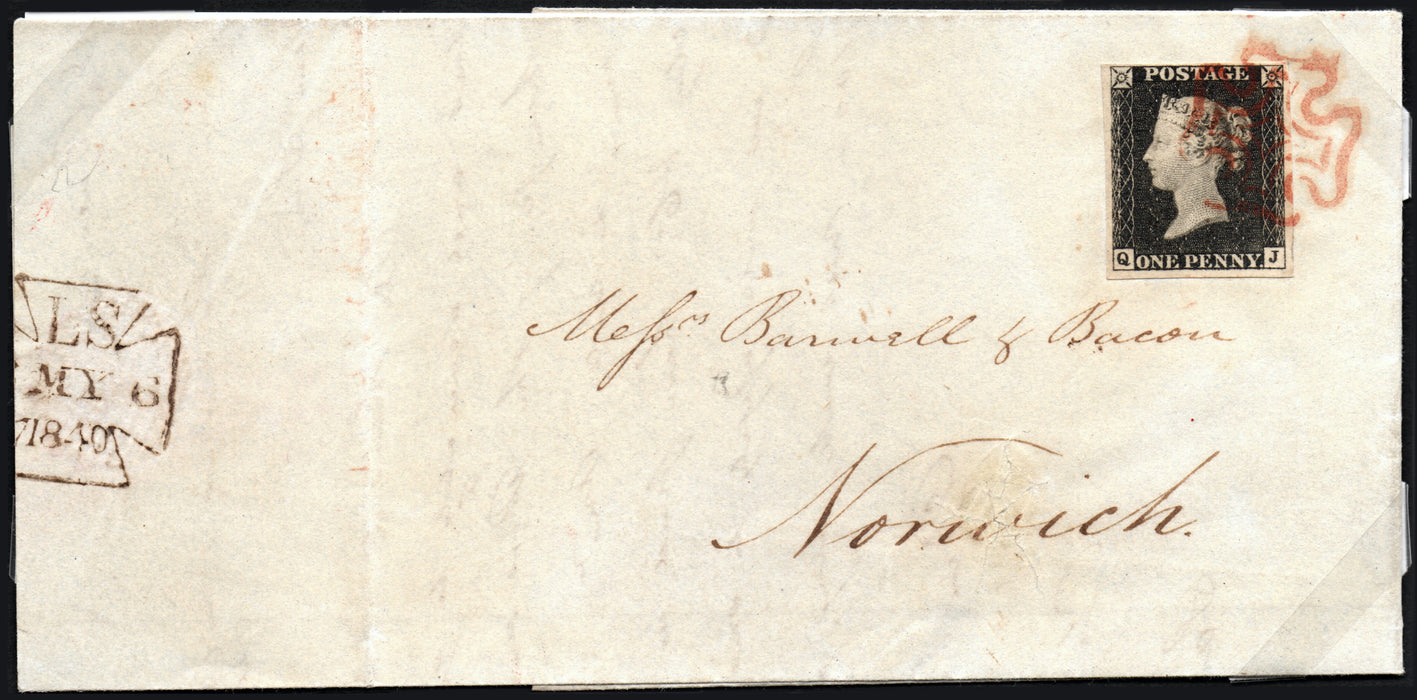 Great Britain 1840 1d black, plate 1a, SG2