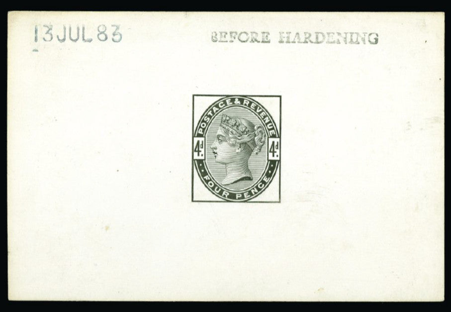 Great Britain 1884 4d dull green die proof