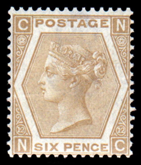 Great Britain 1872 Queen Victoria Surface Printed 6d Pale buff Plate 12, SG123