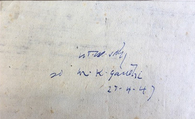 Mahatma Gandhi twice-signed autograph