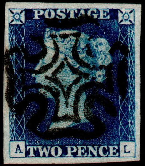 Great Britain 1840 2d blue, plate 1. SG5