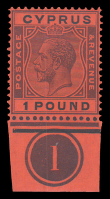 Cyprus 1924-28 £1 purple and black/red, SG102