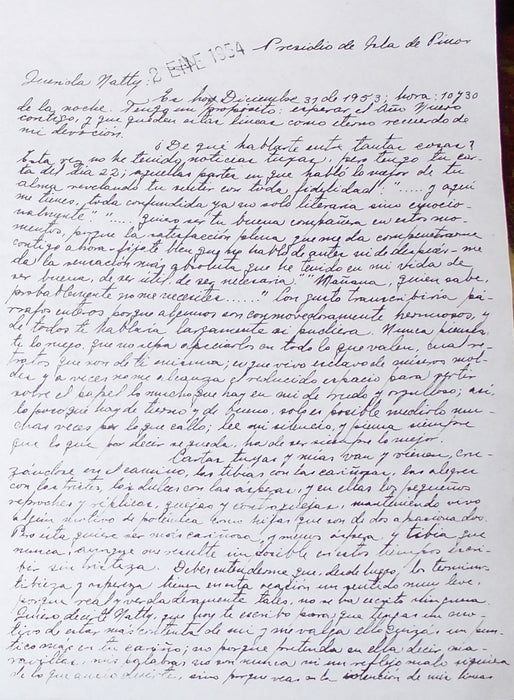 Approx. 90 unseen letters between Fidel Castro and mistress Natty Revuelta Clews - photocopies and typed transcriptions