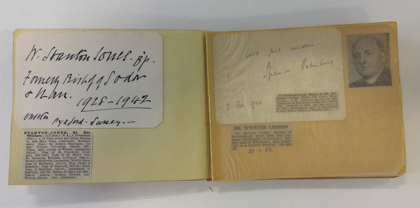 Mid 20th century Anglican bishops’ autographs