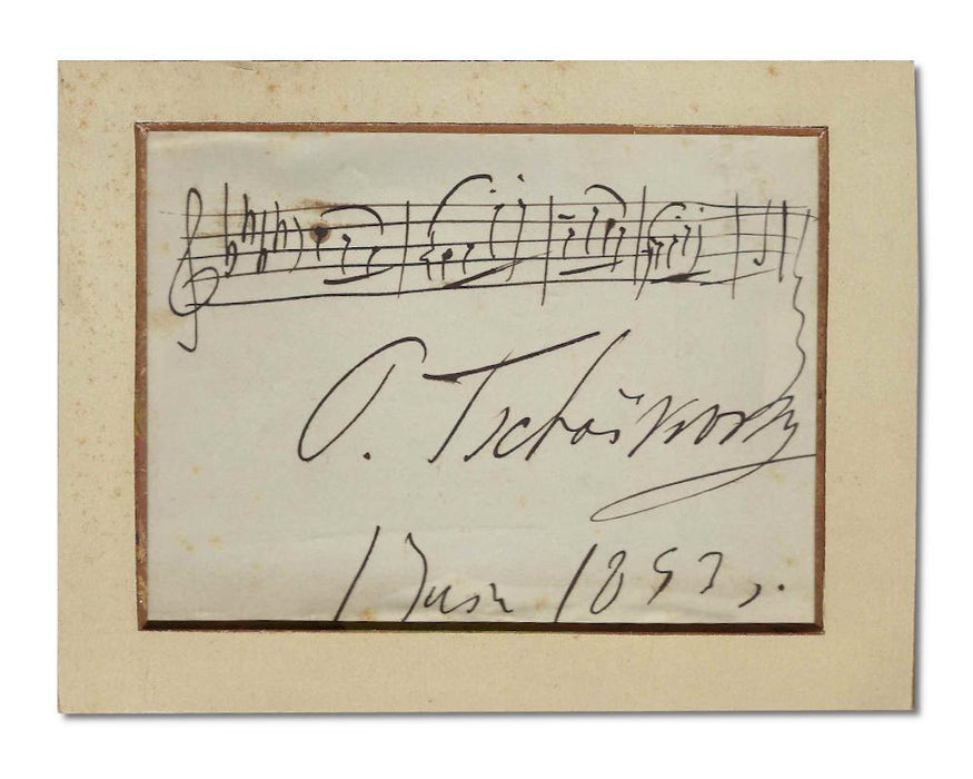 Tchaikovsky handwritten signed musical quotation