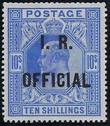 Great Britain 1902 10s Ultramarine (I.R. Official). SG O26