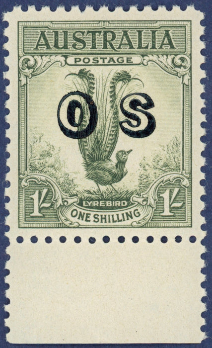 Australia 1932-33 1s green 'lyrebird' Official SGO136