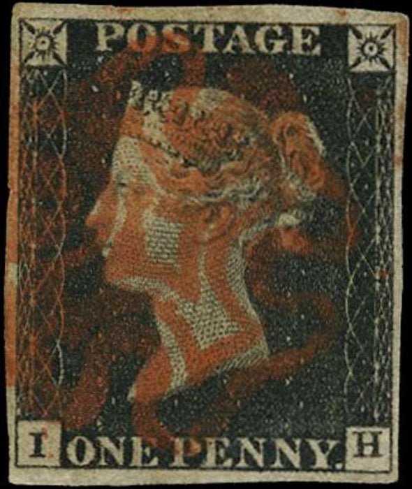 Great Britain 1840 1d black, Plate 2, SG2