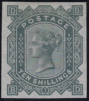 Great Britain 1878 10s Greenish grey Plate 1. SG128var