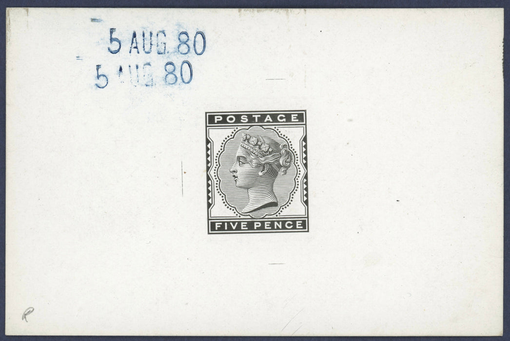 Great Britain 1880 5d Indigo die proof, SG169var