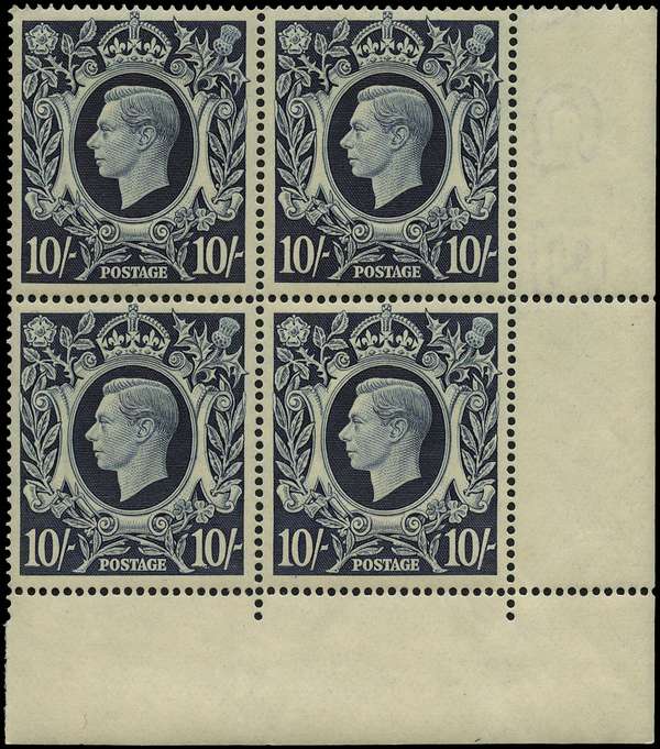 Great Britain 1939-48 10s dark blue, SG478