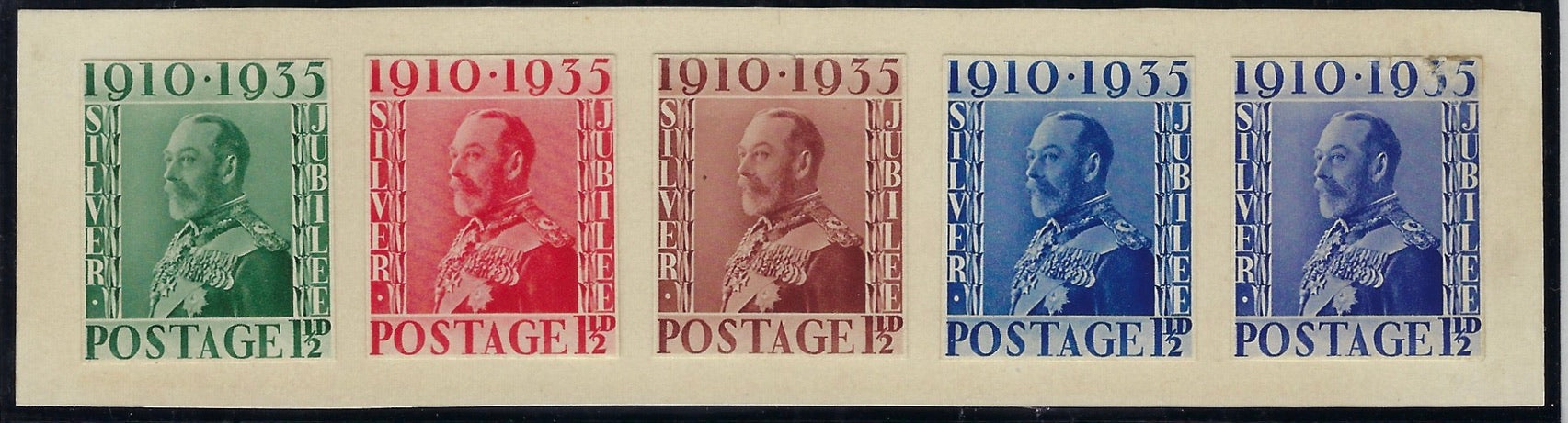 Great Britain 1935 1½d Silver Jubilee design essays. SG455var