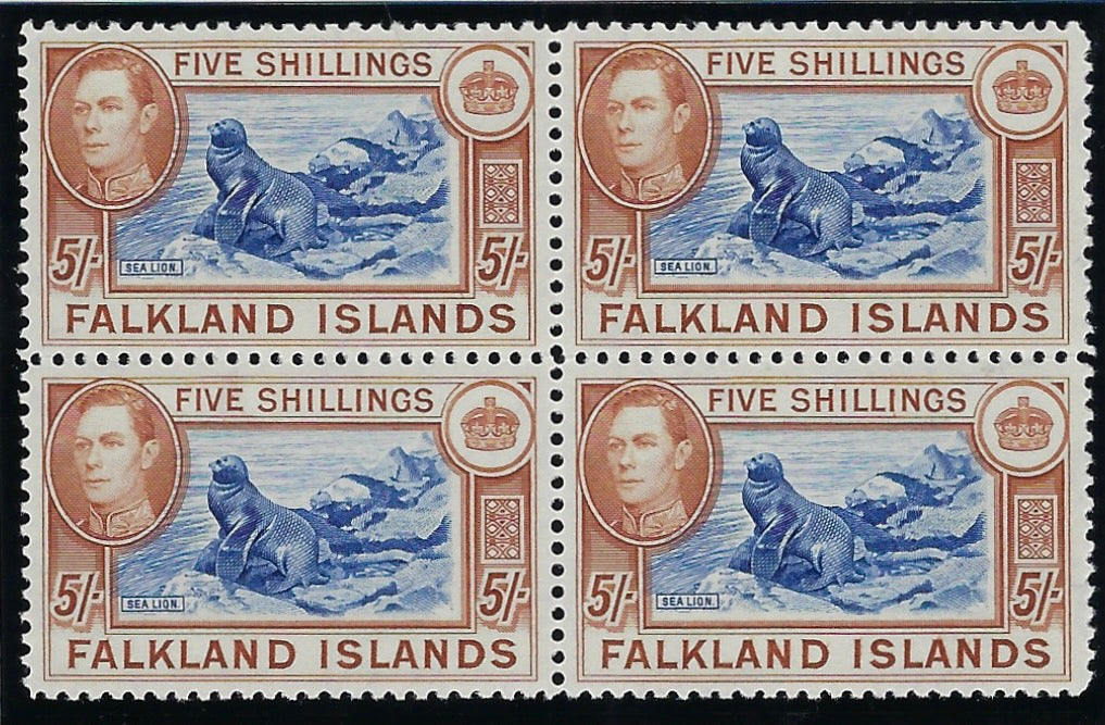 Falkland Islands 1938 50 blue and chestnut, SG161