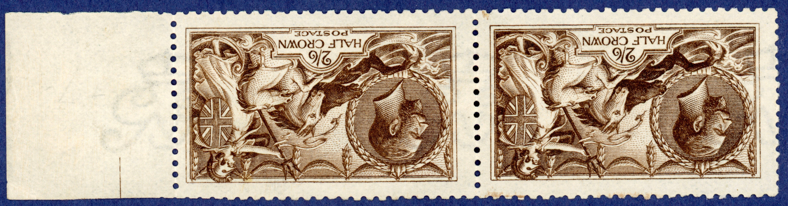 Great Britain 1915 2s6d very deep brown "Seahorses", SG405var