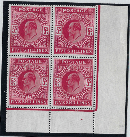 Great Britain 1911 5s Carmine. SG318.