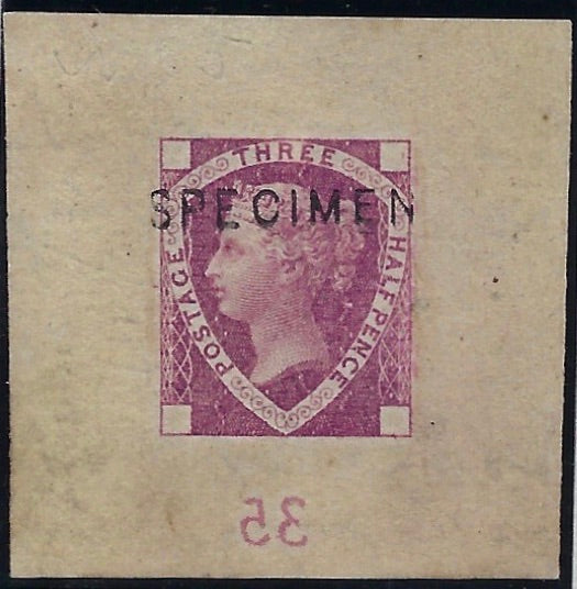 Great Britain 1878 1 ½ Die proof for lighter and more fugitive colours. SG DP57