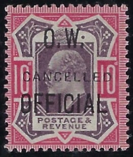 Great Britain 1903 10d Dull purple & carmine (O.W. Official). SG O40var