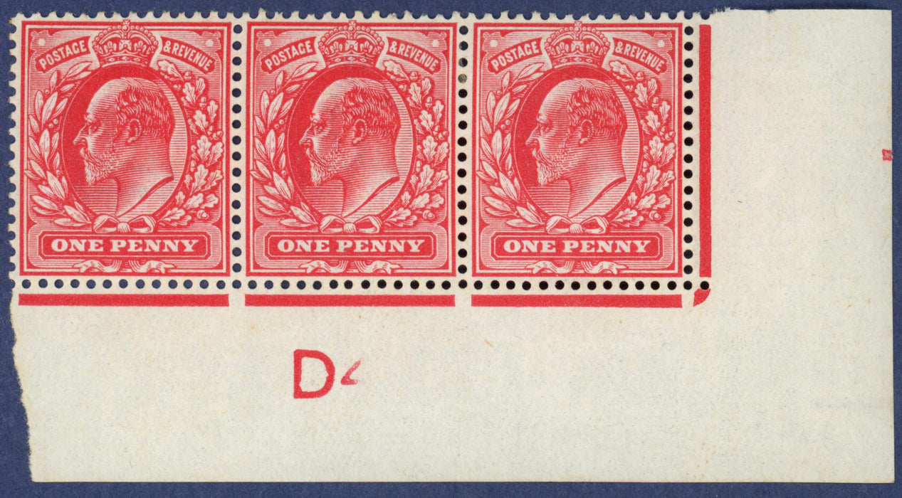 Great Britain 1902 1d bright scarlet variety, SG220var.
