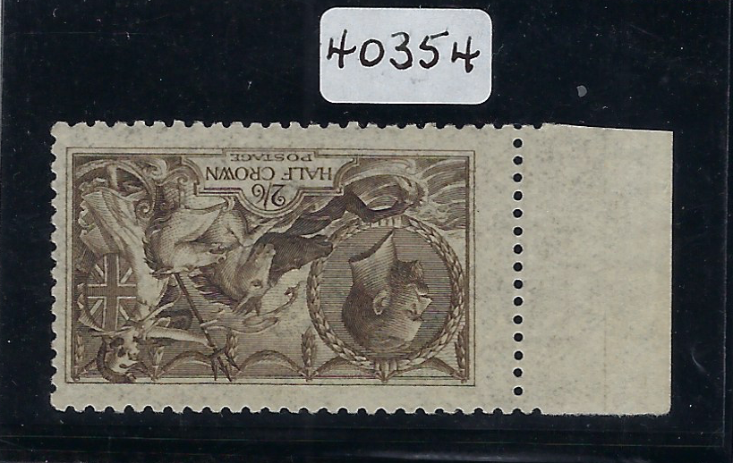 Great Britain 1915 2s6d Sepia "Seahorses" variety, SG408wi