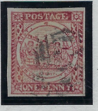 Australia New South Wales 1850 'Sydney View' 1d crimson-lake variety, SG9b