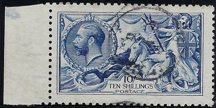 Great Britain 1915 10s Deep blue "Seahorse", SG411