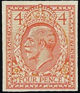 Great Britain 1912 4d Eve's Wreath design colour essay, SG379var