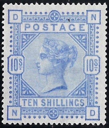 Great Britain 1884 10s pale ultramarine, SG183a