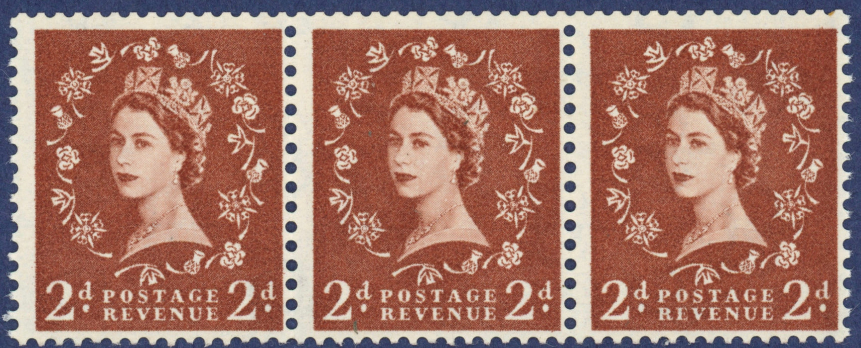 Great Britain 1958 2d light red brown "Dollis Hill Phosphor Trial", SG573var
