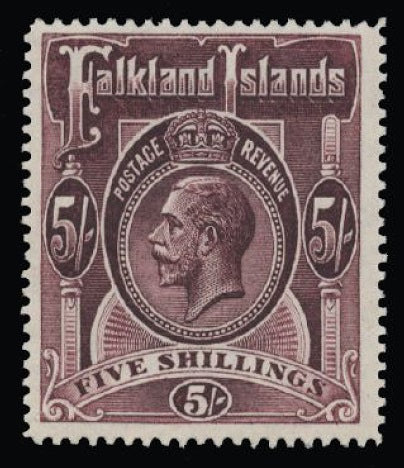 Falkland Islands 1912-20 5s maroon SG67b