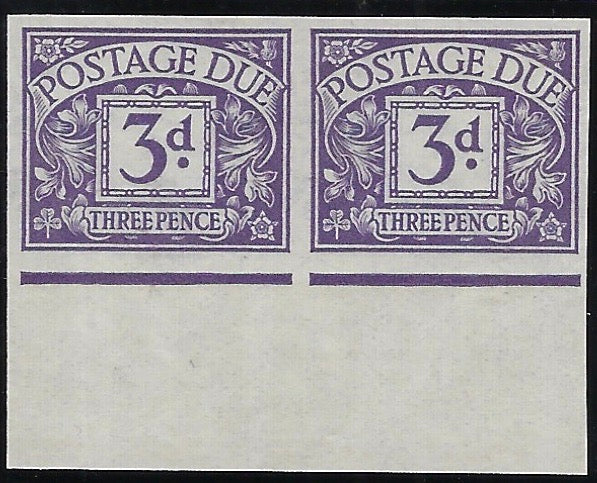 Great Britain 1918 3d violet "Postal due" (Harrison printing) imprimaturs, SGD5var