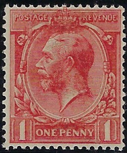 Great Britain 1912 1d bright scarlet (Varnish ink) variety, SG357var