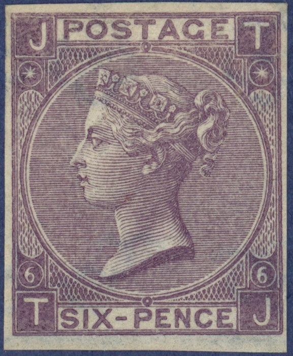 Great Britain 1865 6d lilac Plate 6 imprimatur, SG97var