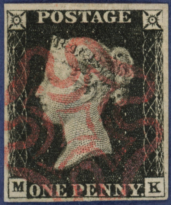 Great Britain 1840 1d black, plate 4, SG2