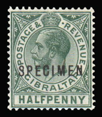 Gibraltar 1912-24 ½d blue-green SG76svar