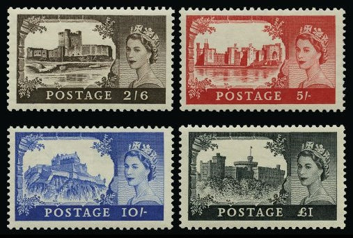 Great Britain 1955 2s6d-£1 "Castles" (Waterlow printing) SG536/9
