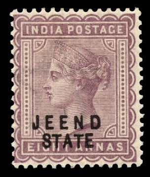 I.C.S. Jind 1885 8a dull mauve SG11