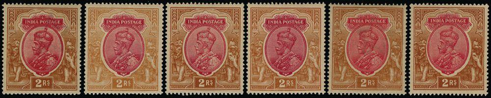 India 1911-22 2r 'carmine and brown' SG187