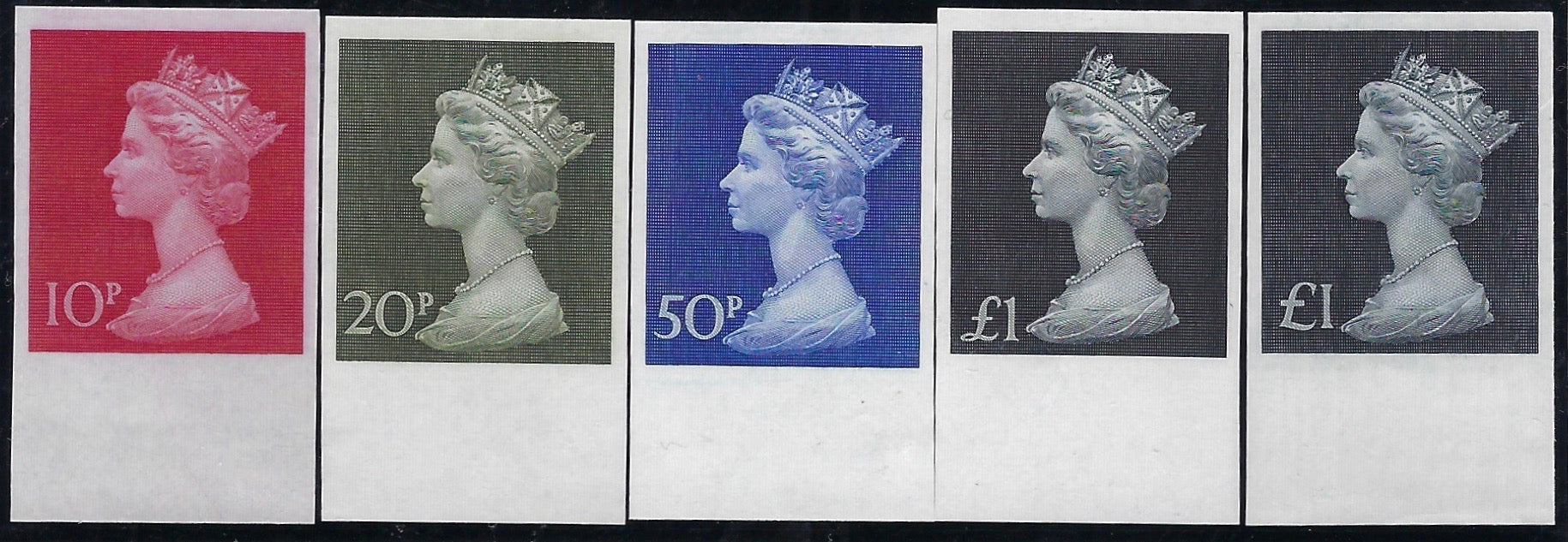 Great Britain 1970 10p-£1 'Decimal Machin Definitives'. SG 829/31bvar