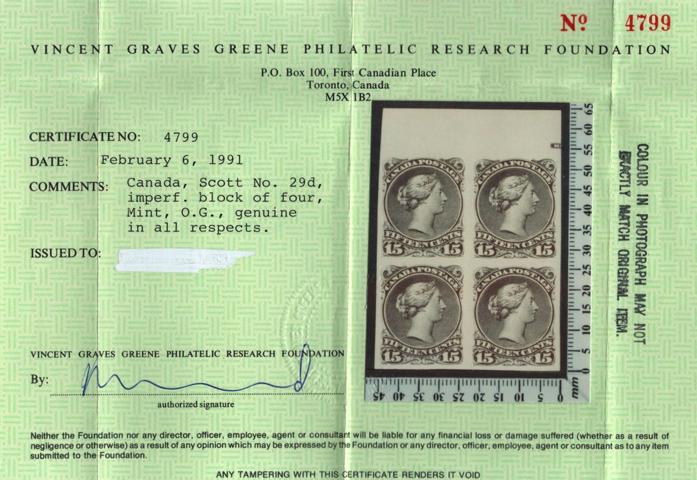 CANADA 1868-90 Large Queen 15c brown-purple pair (UNUSED), SG71a