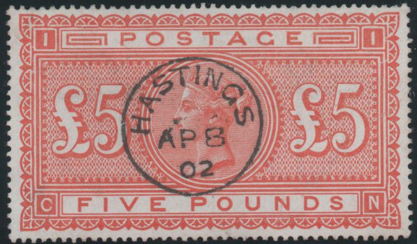 Great Britain 1882 £5 orange (plate 1), Used SG137