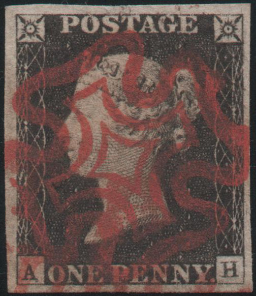 Great Britain 1840 1d Black, Plate 2, SG2.