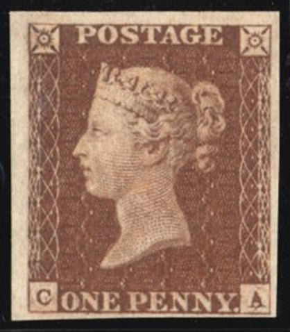 Great Britain 1841 1d red brown, plate 44 imprimatur SG8