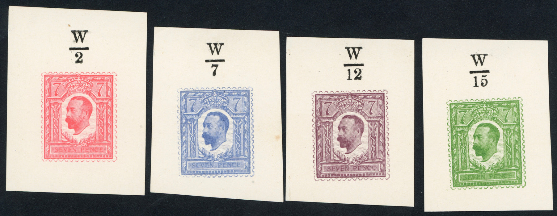 Great Britain 1911 7d Hentschel half tone essays (Small format)