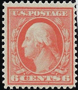 USA 1909 General Issues 6c Orange (Experimental printing "rag" paper), SG369
